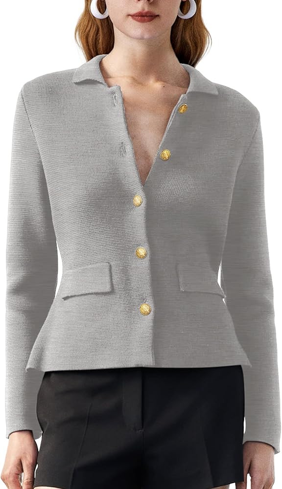SuperPrity Cardigan Sweaters for Women Long Sleeve Lightweight Cropped Knit Blazer Button Jacket ... | Amazon (US)