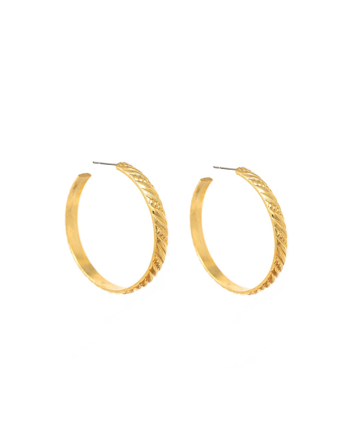 Gold Textured Hoop Earrings | Neiman Marcus