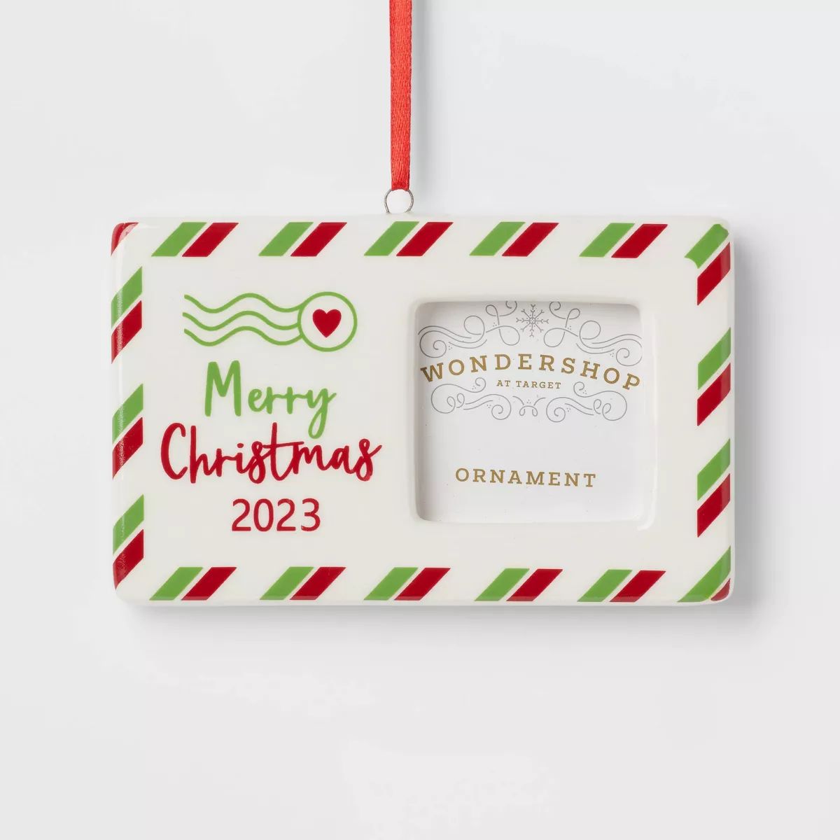 2023 Postcard Picture Frame Christmas Tree Ornament White/Green/Red - Wondershop™ | Target