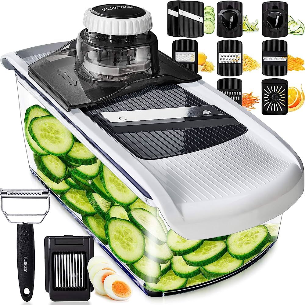 Fullstar 11 in 1 Mandoline Slicer, Vegetable Slicer & Cheese Grater | Kitchen Gadgets with Peeler... | Amazon (US)