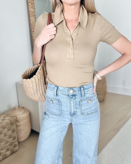 Spring outfit! I’m 5’11” size 2. For reference my sizing on these items: 26 tall jeans, xs polo

These jeans are super flattering and have been a top seller of mine for a few weeks! I love that they come in tall sizes! 

#LTKover40 #LTKSeasonal #LTKstyletip