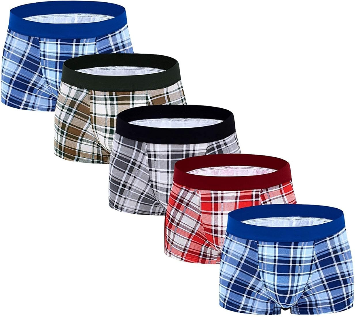 SMNDY Men's Underwear Boxer Briefs Cotton No Ride-up Short Legs Trunks Sports Underwear 5 Pack fo... | Amazon (US)