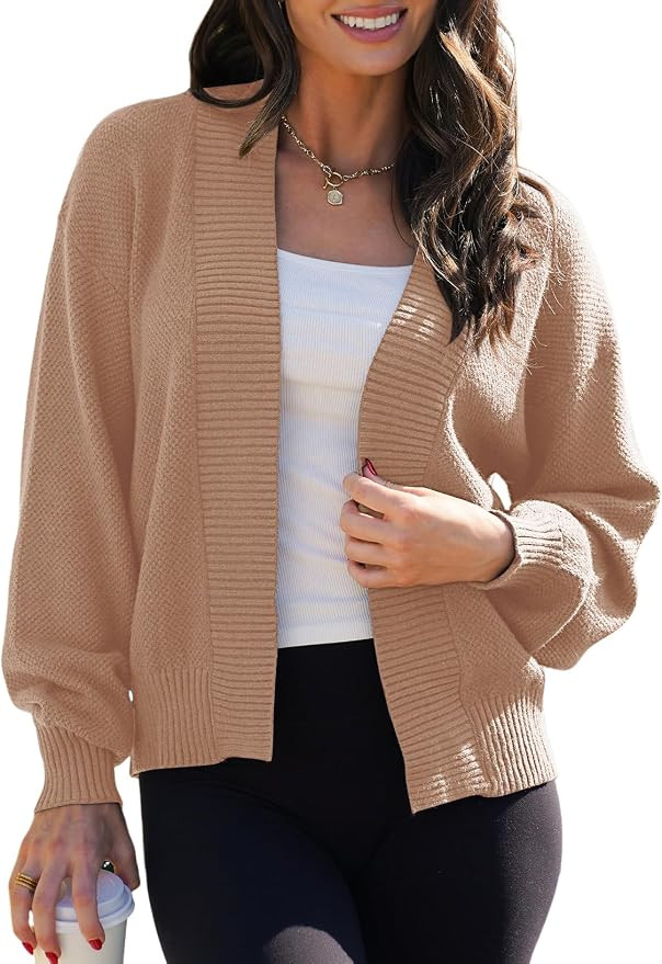Dokotoo Women's 2025 Trendy Casual Open Front Long Sleeve Chunky Warm Cardigan Sweater | Amazon (US)
