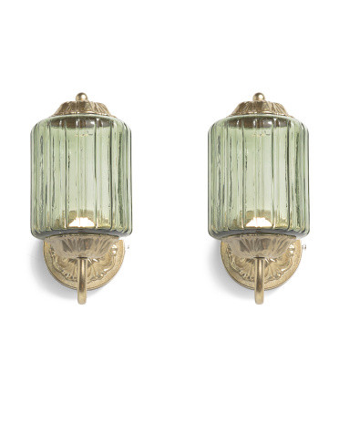 2pk 10.5x5.5x11 Vintage Glass Rechargeable Wall Sconces | TJ Maxx