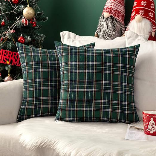 MIULEE Set of 2 Scottish Tartan Plaid Throw Pillow Covers Farmhouse Classic Decorative Cushion Ca... | Amazon (CA)
