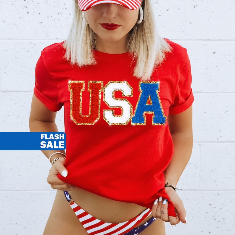 USA Shirt, 4th of July Shirt Women Fourth of July Shirt USA Patch Shirt July 4th Mommy and Me Out... | Etsy (US)