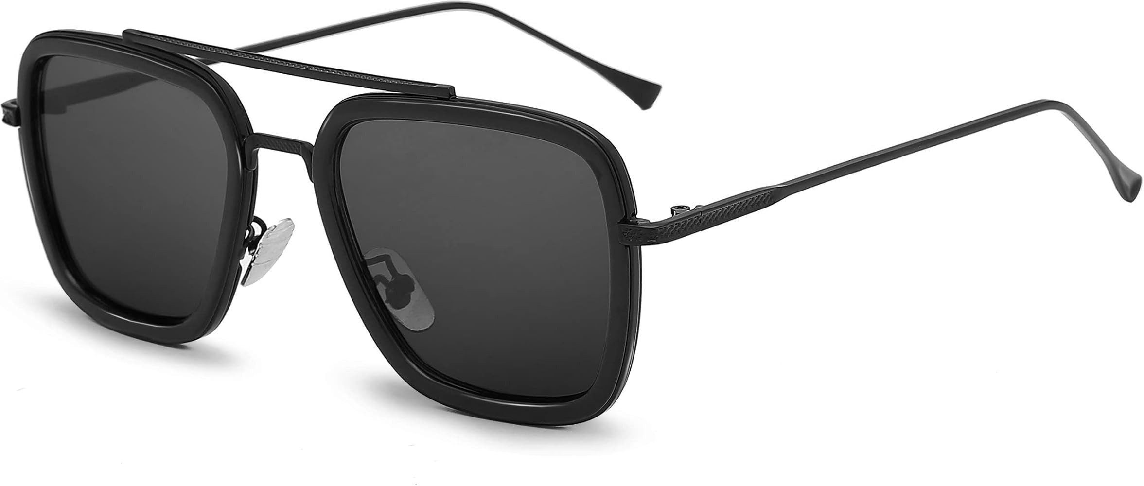 SHEEN KELLY Tony Stark Sunglasses Vintage Square Metal Iron Man Pilot Eyeglasses Men Women Retro ... | Amazon (US)