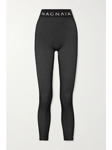 Nagnata - Space For Giants Laya Ribbed Technical Stretch-knit Leggings - Black | NET-A-PORTER (US)