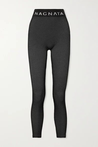 Nagnata - Space For Giants Laya Ribbed Technical Stretch-knit Leggings - Black | NET-A-PORTER (US)