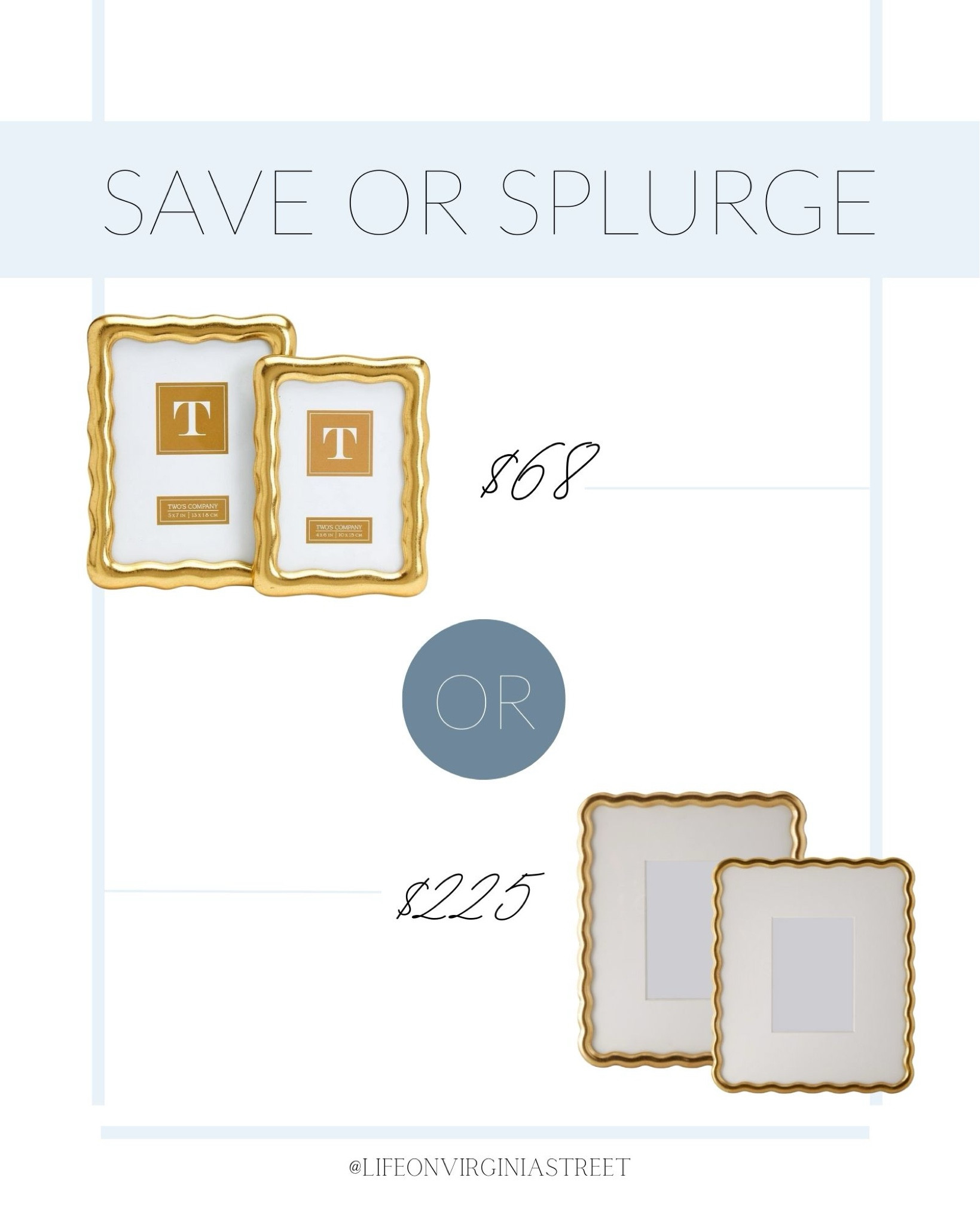 Loving both these save and splurge wavy good picture frames! Perfect for displaying favorite photos or art around your home!
.
#ltkfindsunder100 #ltkhome #ltkstyletip #ltkseasonal #ltksalealert #ltkfamily #ltkkids coastal decor, coastal grand style, grandmillennial decor 

#LTKhome #LTKSeasonal #LTKfindsunder100