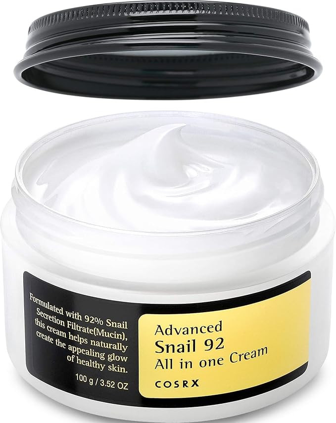 COSRX Snail Mucin 92% Face Moisturizer, 3.52 Oz, Lightweight Moisturing Cream for Soft, Glowy Ski... | Amazon (US)