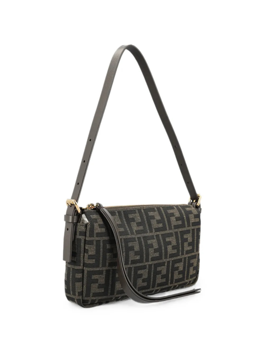 FENDI zip-top small FF Zucca jacquard fabric bag - Brown | Farfetch Global