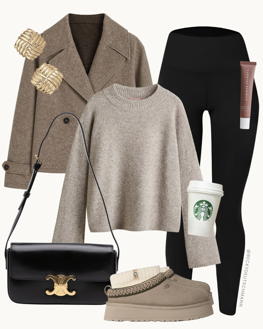 Cozy & casual. A cropped trench adds structure and layers well with basics. Pair it with a neutral sweater, leggings, UGGs, and a shoulder bag for an easy everyday look 🤍

fall fashion. fall outfits. style inspiration. outfit inspiration. outfit inspo. style tips. fall outfits 2025. casual outfits. layering 

 #LTKcanada #LTKstyletip