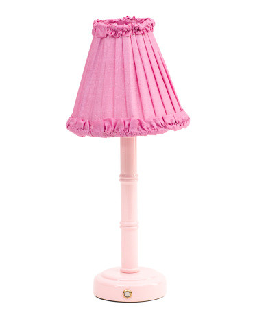 19.25in Leonora Lacquer Rechargeable Lamp With Pleated Shade | Marshalls