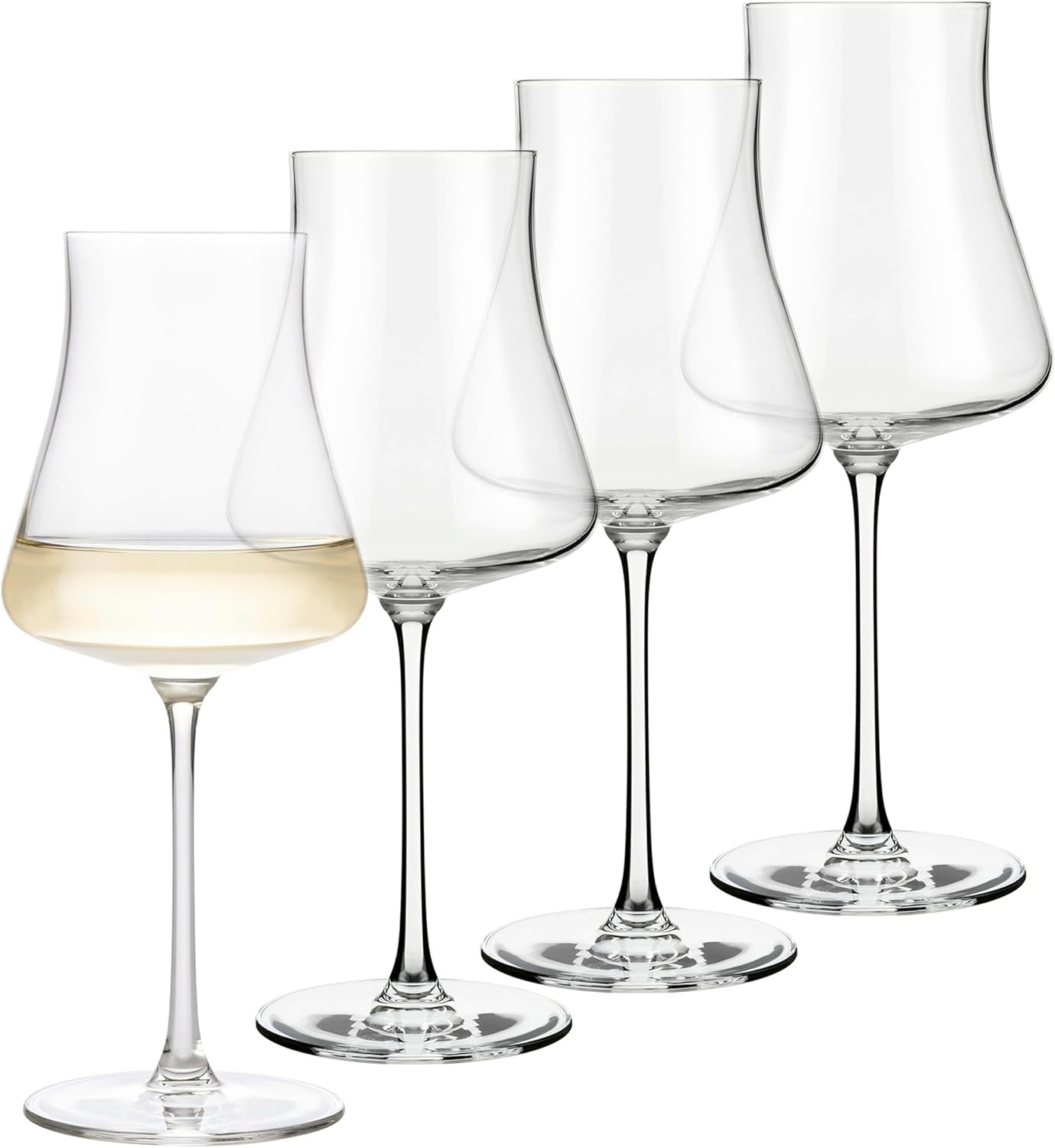 Libbey Signature Stratford All Purpose Wine Glasses Set of 4, 16 oz Unique Stemmed Large White Wi... | Amazon (US)