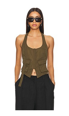 superdown Kamryn Halter Top in Olive from Revolve.com | Revolve Clothing (Global)