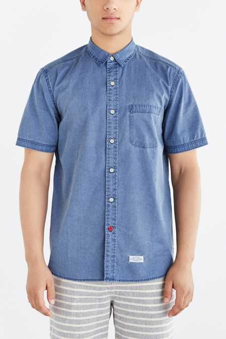 CPO Hollis Washed Short-Sleeve Button-Down&nbsp;Shirt | Urban Outfitters US