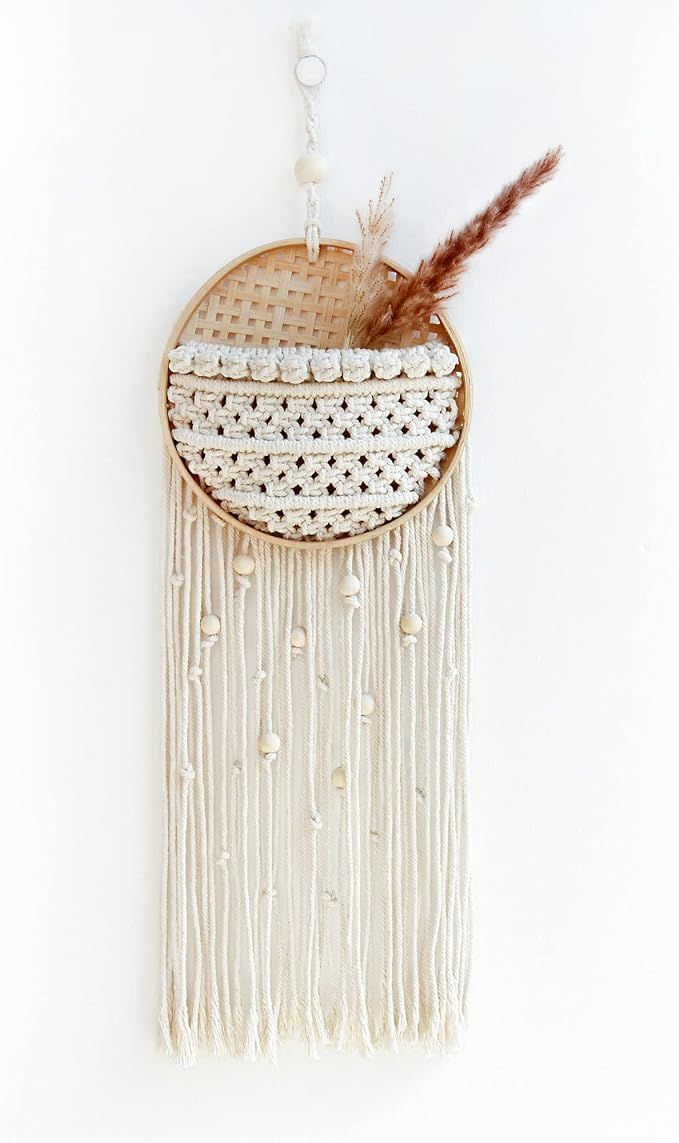 OCIOLI Macrame Wall Hanging Macrame Wall Decor Boho Decor Wall Macrame with Wood Beads Decor for ... | Amazon (US)