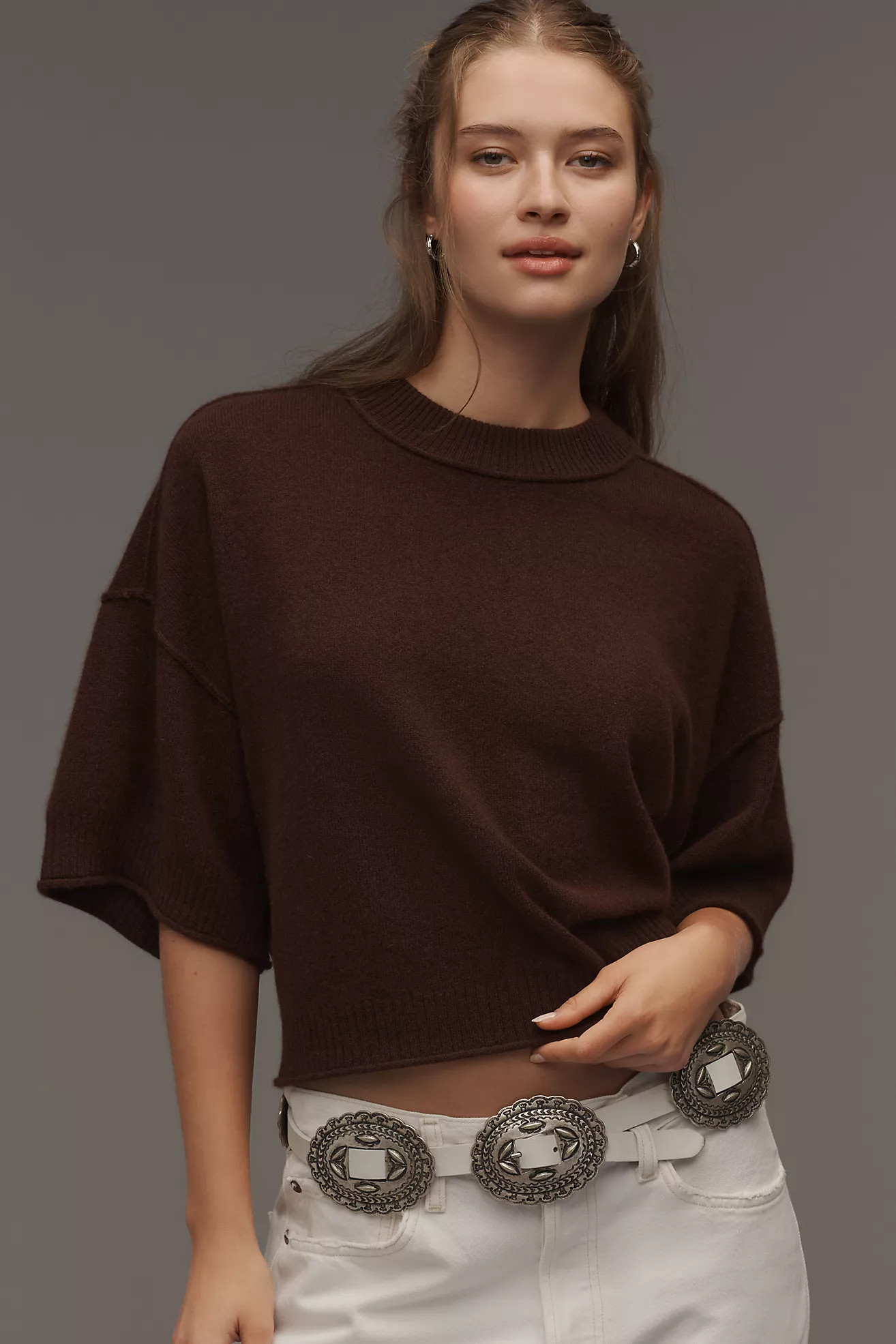 The Goldie Crew-Neck Cashmere Sweater | Anthropologie (US)