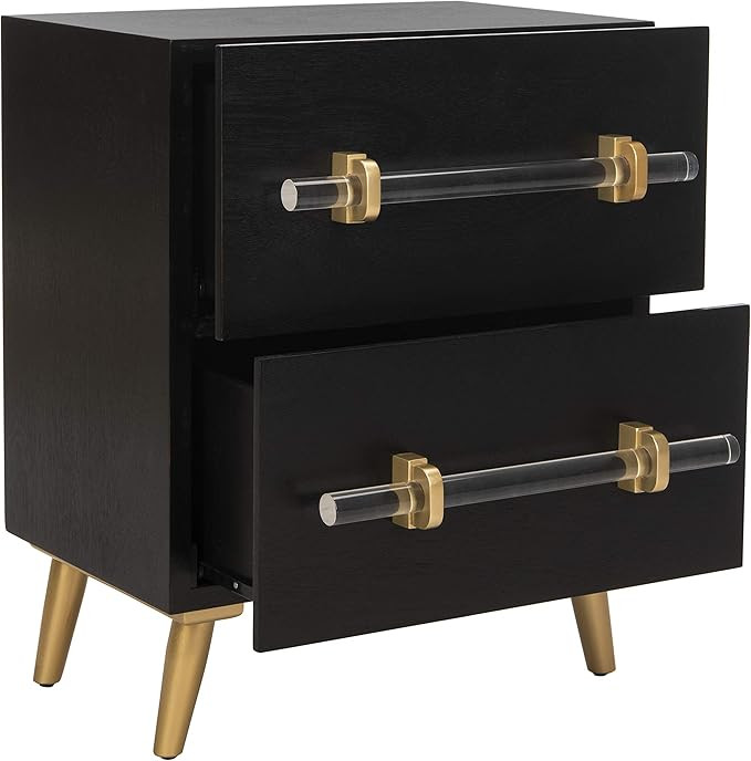 Safavieh Home Collection Sienne 2 Drawer Nightstand, Black | Amazon (US)