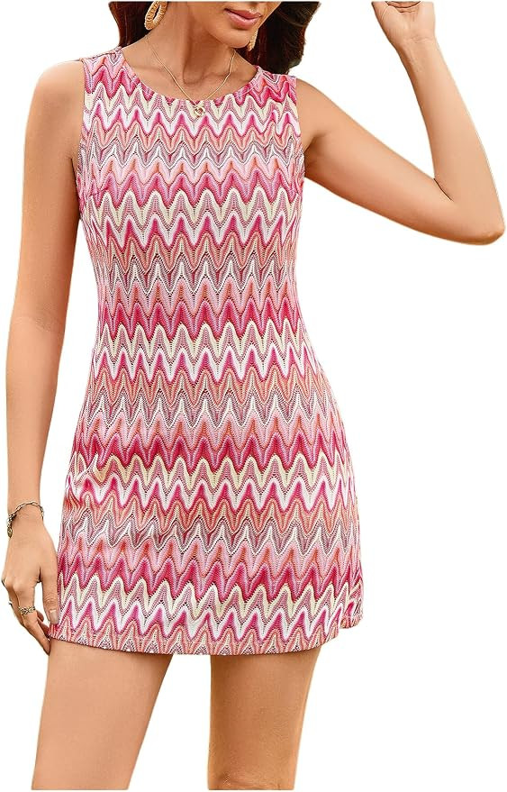 GORGLITTER Women's Crochet Vacation Summer Mini Dress Boho Beach Sundresses | Amazon (US)