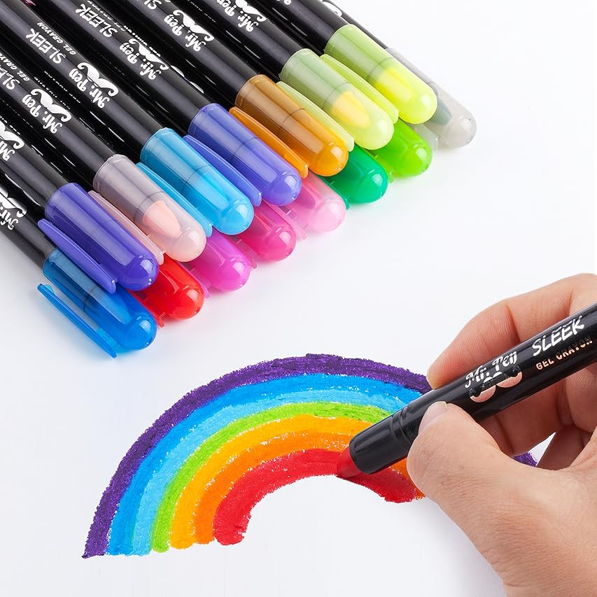 Mr. Pen- Crayons, Gel Crayons, 12 Pack, Twist up Crayons, Non-Toxic, Silky Crayons for Coloring Book | Amazon (US)