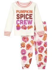 Baby And Toddler Girls Long Sleeve 'Pumpkin Spice Crew' Squishies Print Snug Fit Cotton Pajamas |... | The Children's Place
