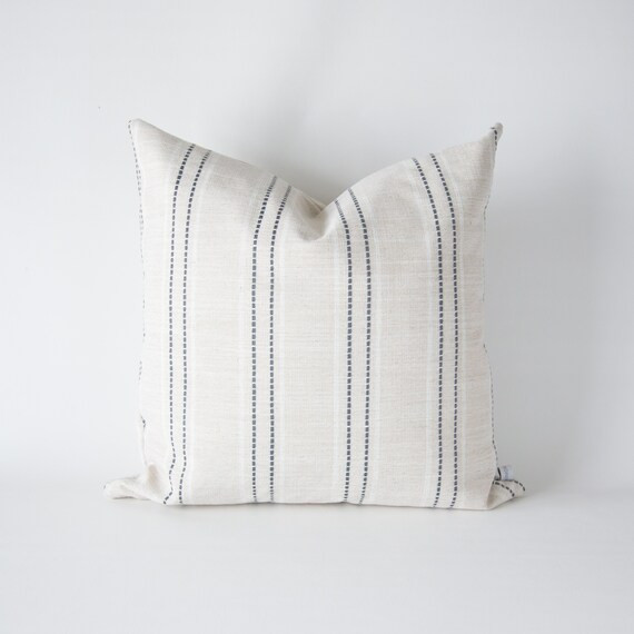Elsie Pillow Cover, oatmeal and gray stripe print | Etsy (CAD)
