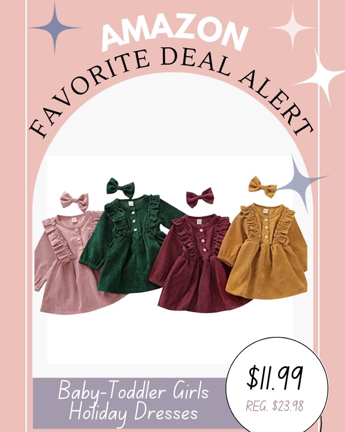 Adorable holiday dresses for babies and toddlers. In several colors. Dresses perfect for Thanksgiving and Christmas. Dress with bow for little girls. 

Holiday dresses for kids, Thanksgiving dress, Christmas dress, velvet dresses, butterfly knot, Amazon deal, Amazon sale, clothes for kids  

#LTKkids #LTKHoliday #LTKsalealert