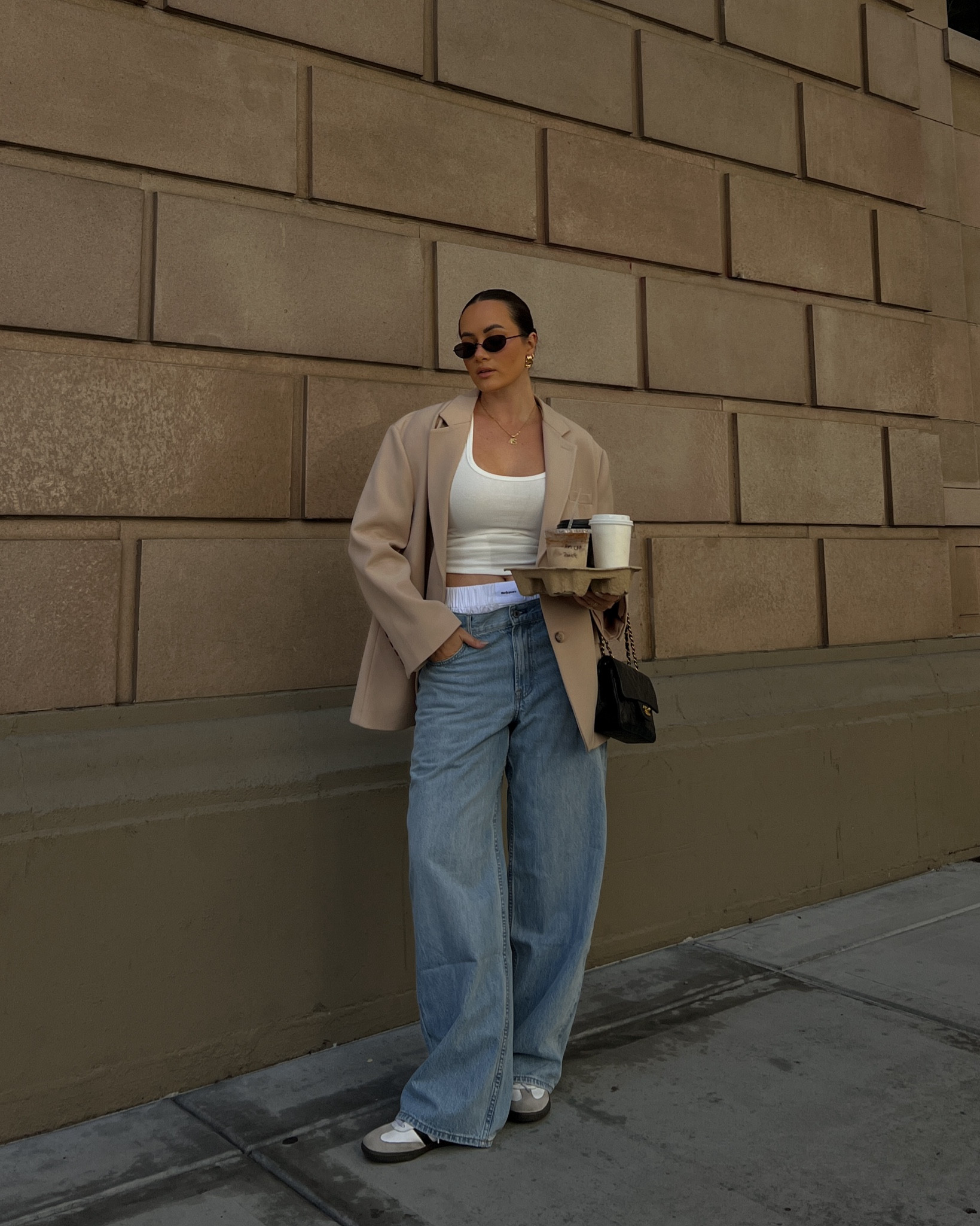 Casual chic fall outfit — wearing my favorite new baggy Abercrombie jeans with a classic blazer and sneaker 

#LTKSeasonal #LTKStyleTip #LTKShoeCrush