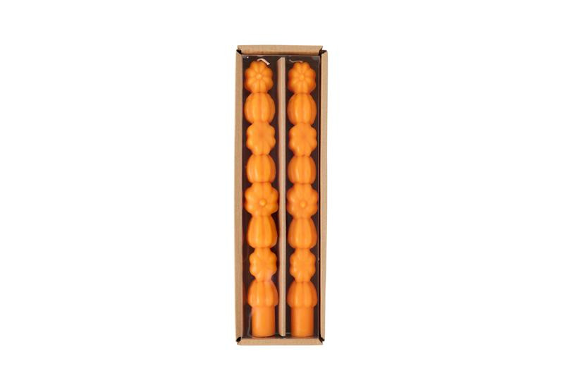 Orange Stacked Pumpkin Taper Candle Set | Mud Pie