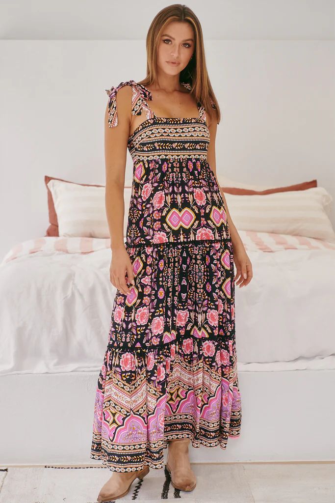 Adeline - Cherry Blossom Maxi Dress | Salty Crush