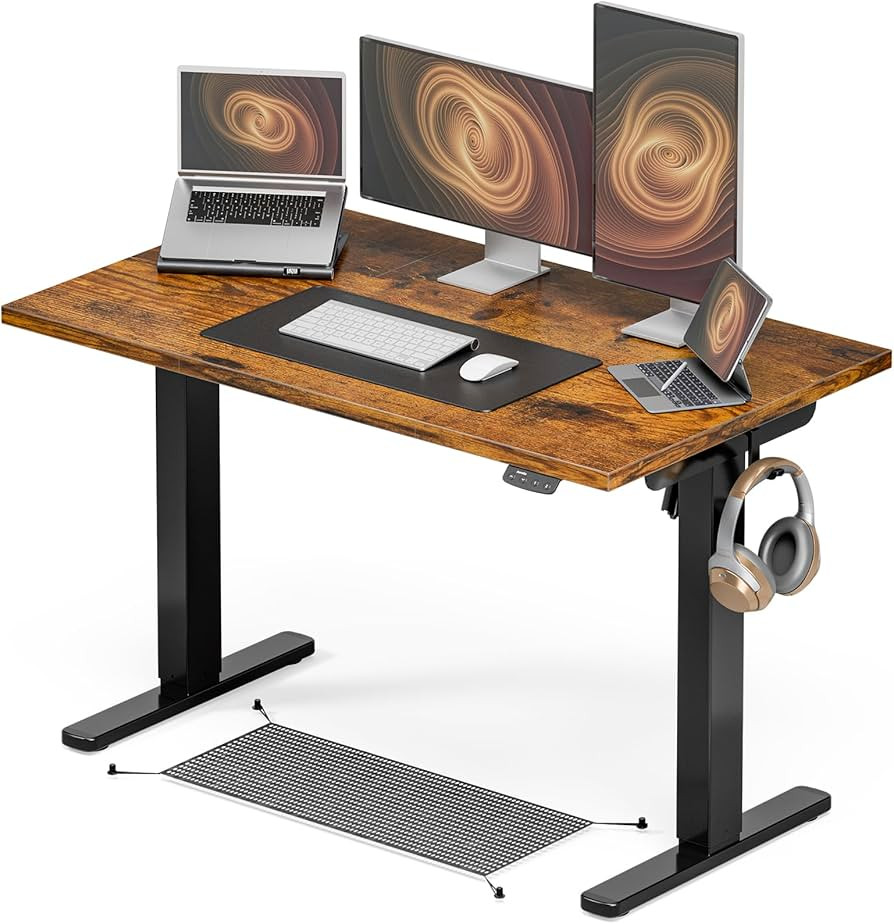 Electric Standing Desk with Cable Management, 48 X 24 Inches Sit Stand up Desk,2 Memory Preset fo... | Amazon (US)