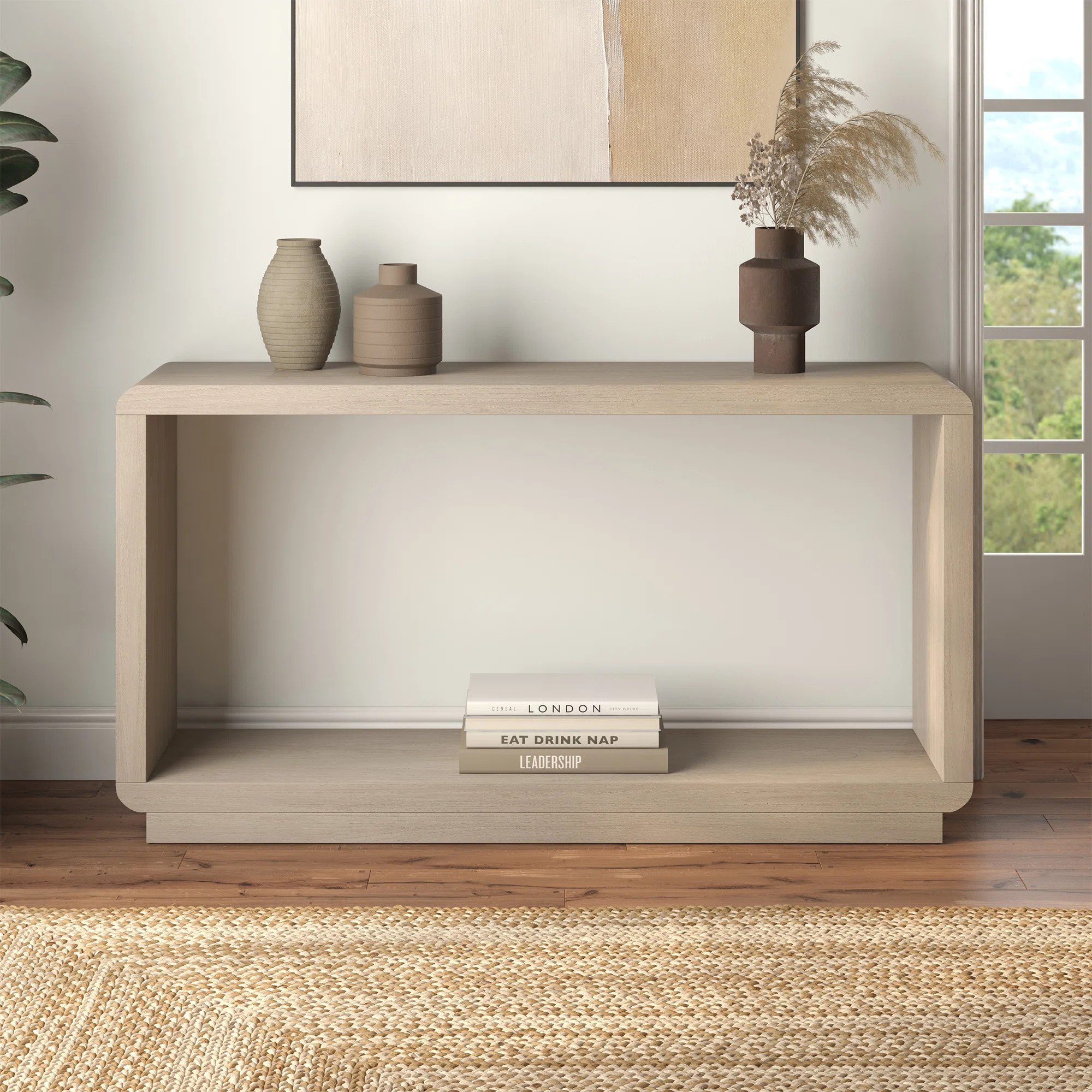 Lonni 55" Rectangular Console Table in Alder White | Wayfair North America
