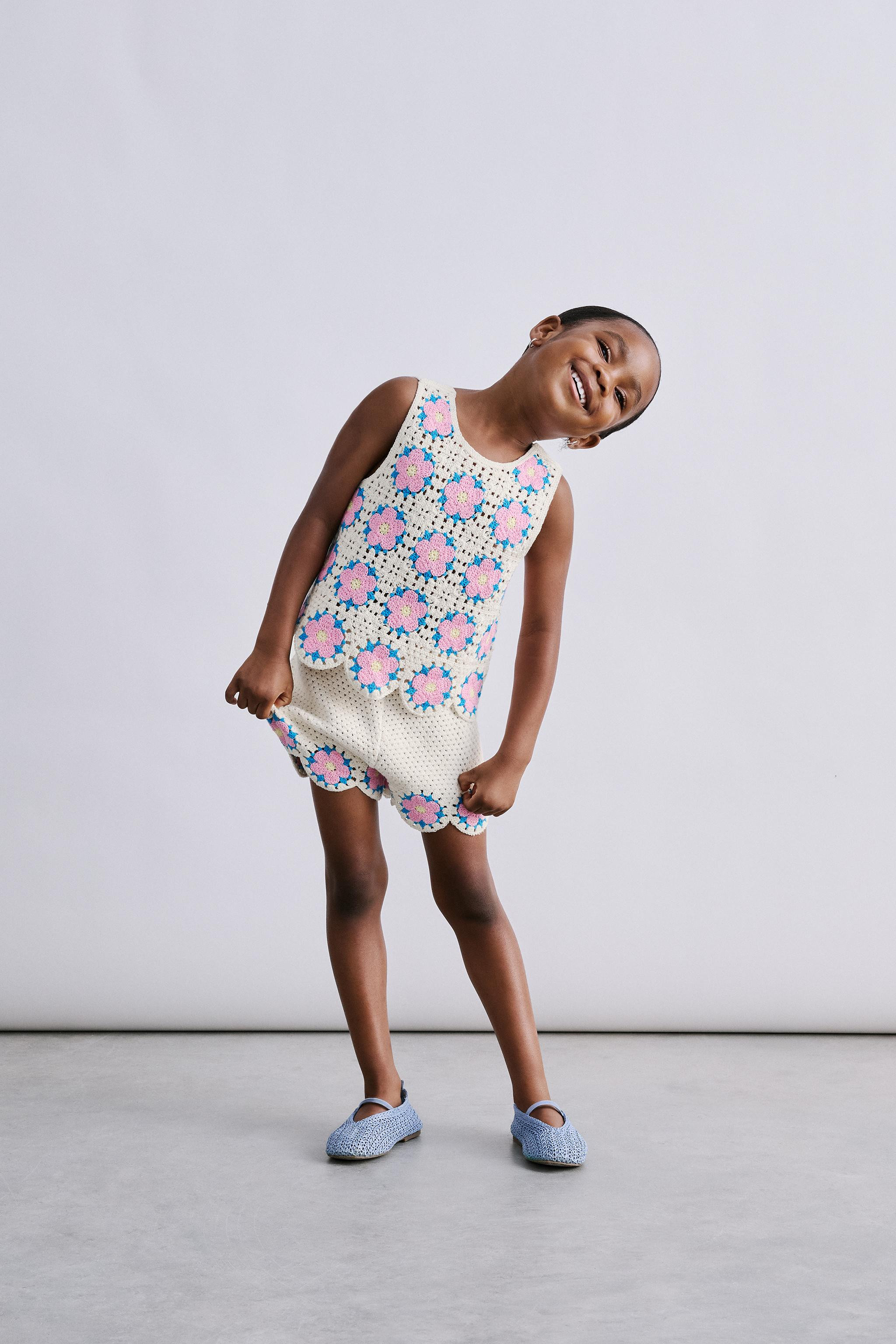 CROCHET KNIT FLORAL TOP | Zara US