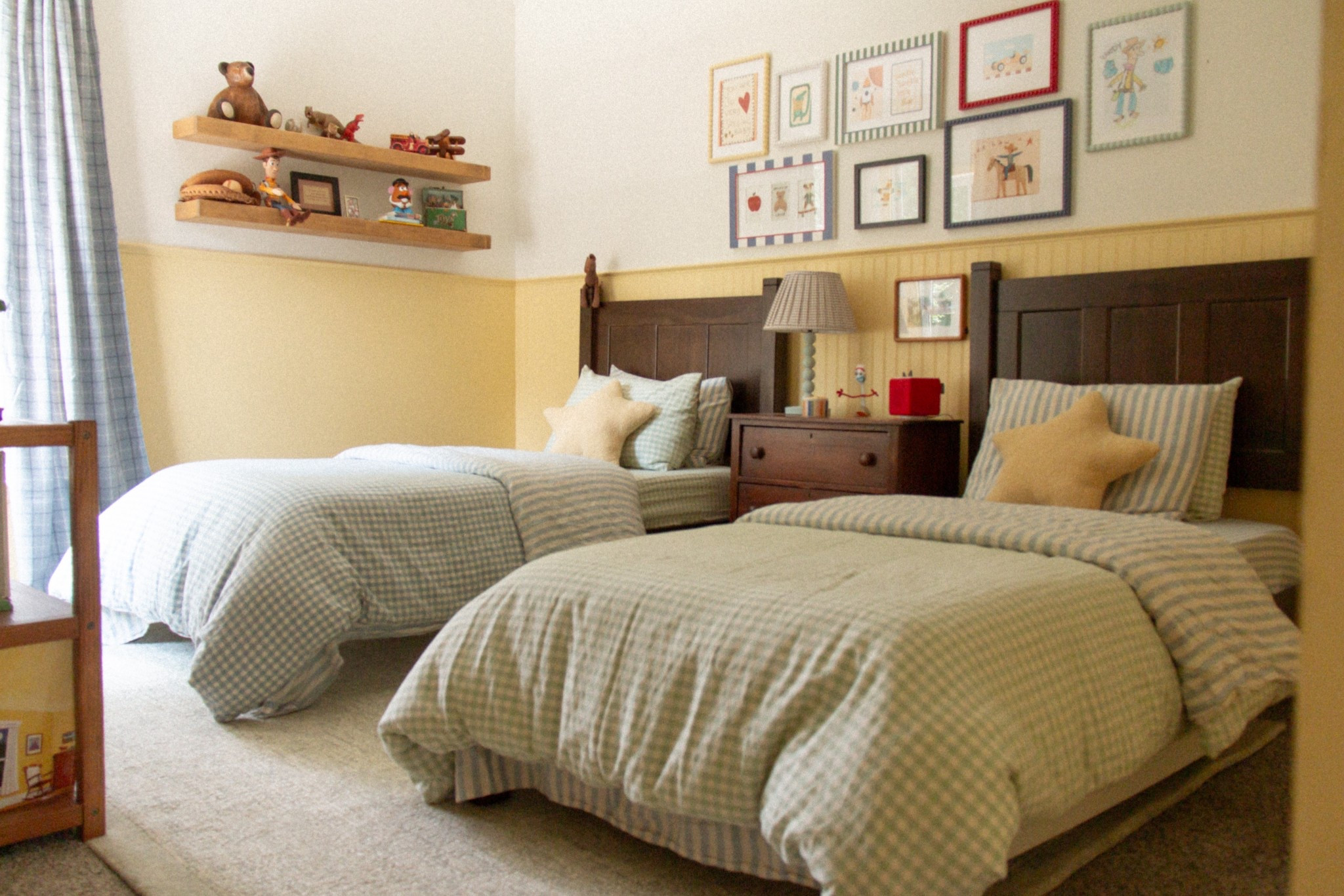 The cutest kids bedding!! 😍 Mixed and matched the colors for my boys beds, the gingham with the stripes is so cute! 

#LTKKids #LTKHome