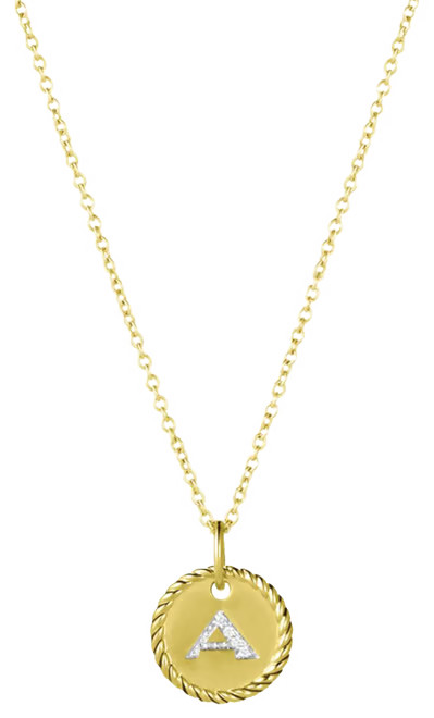 Cable Collectibles Initial Pendant with Diamonds in Gold on Chain, 16-18" | Bloomingdale's (US)