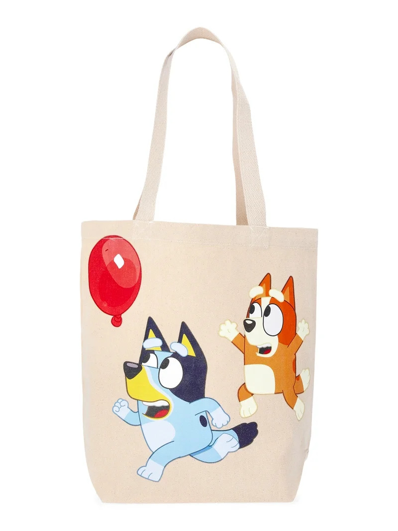 Bluey Women's Balloon Fun 13.5" Tote Bag, Natural Canvas | Walmart (US)