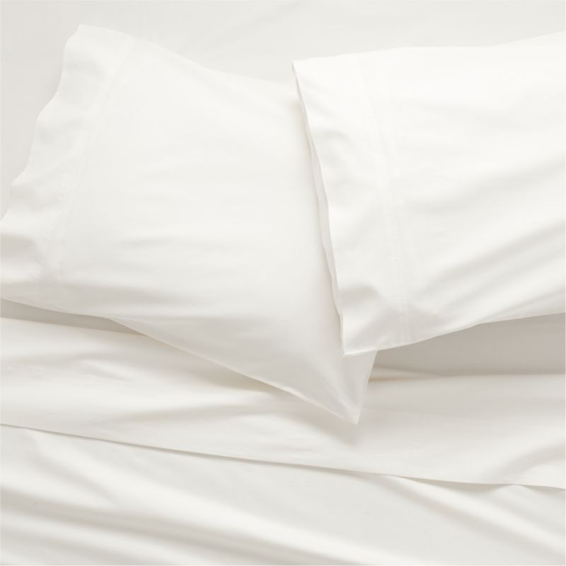 Cotton Sateen 520 Thread Count Ivory King Sheet Set | CB2 | CB2