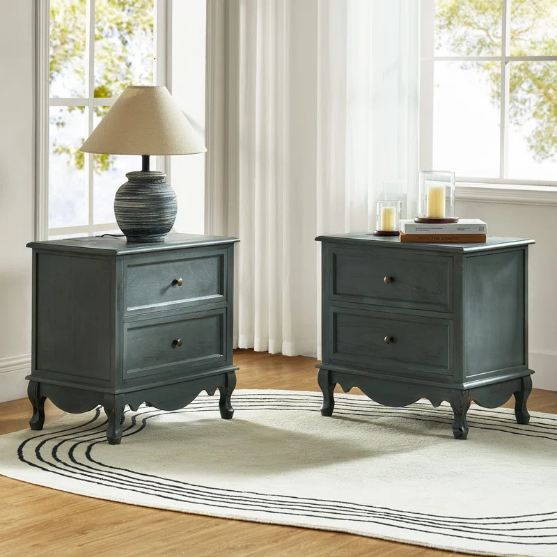 Lundgren 24'' Tall 2 - Drawer Nightstand | Wayfair North America
