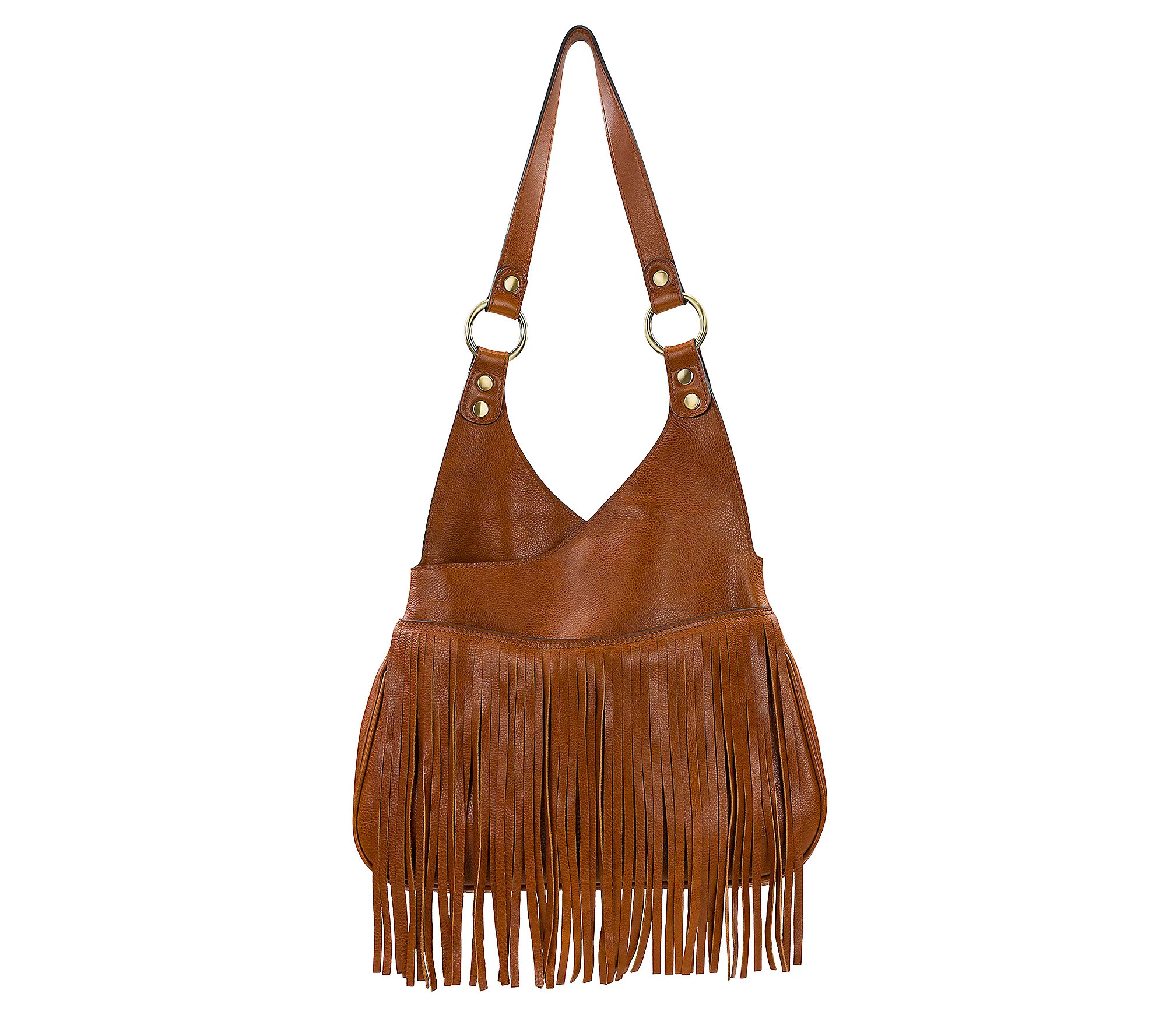 Patricia Nash Pienza Leather Fringe Shoulder Ba g | QVC