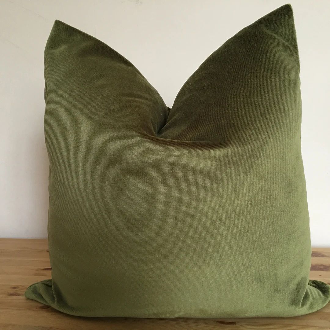 Green Velvet Pillow Cover Green Velvet Pillow Green Throw - Etsy | Etsy (UK)