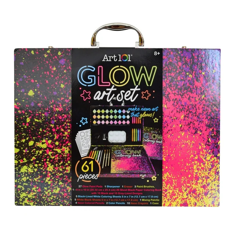 Art 101 Glow and Neon Drawing and Painting Art Set for Children and Adults, 61 Pieces, Multifunct... | Walmart (US)