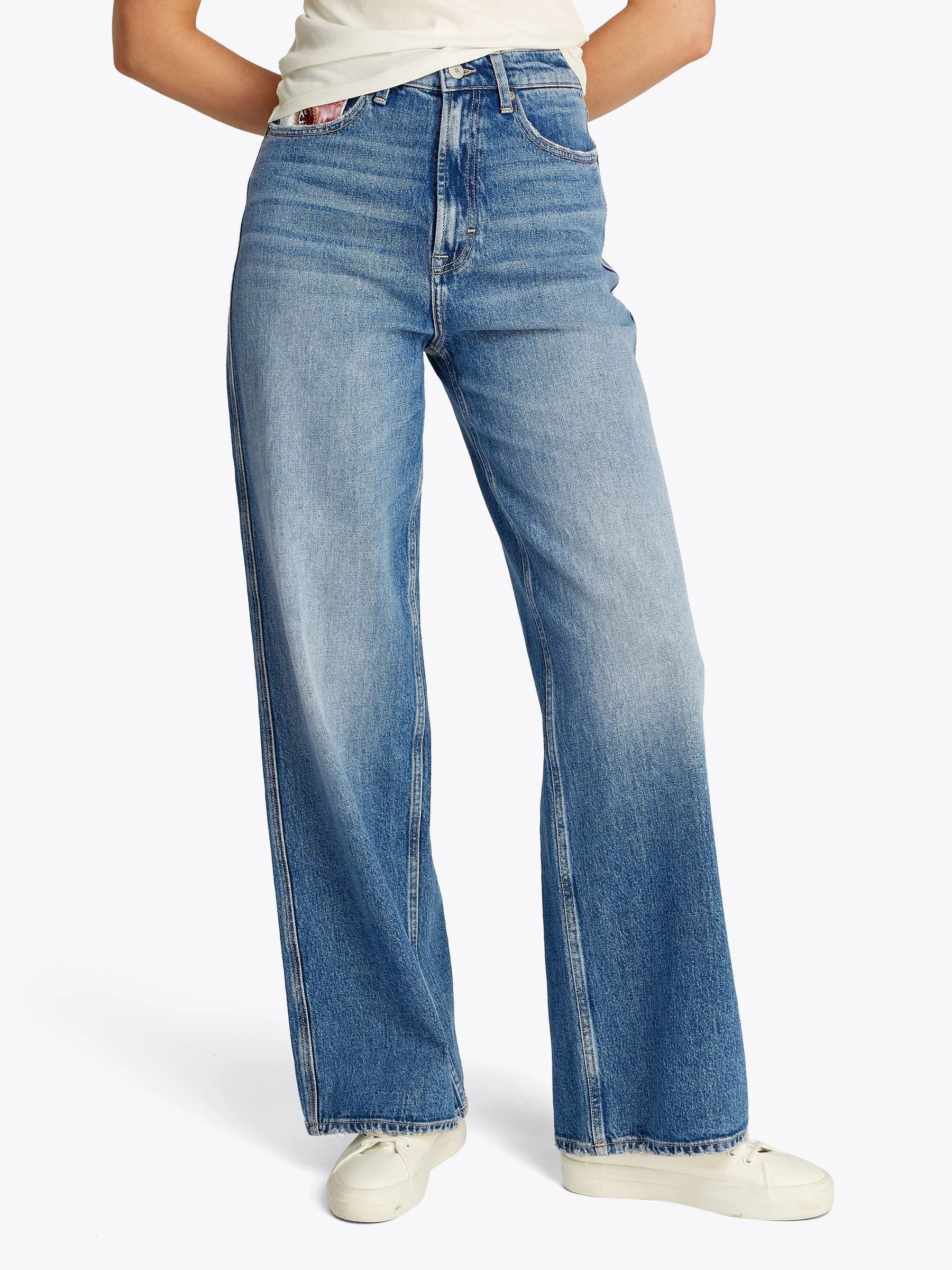 Buy Tommy Jeans Blue Claire High Rise Wide Leg Jeans from Next Ireland | Next EU