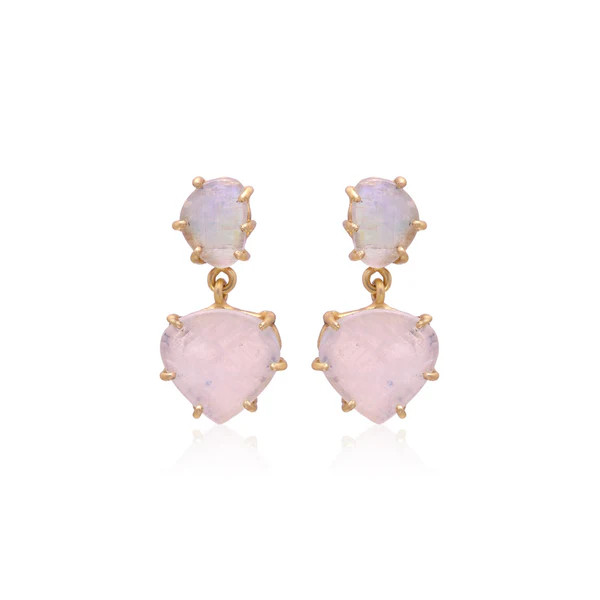 Queen Prong  Rainbow Moonstone   Earrings | Leslie Francesca Designs