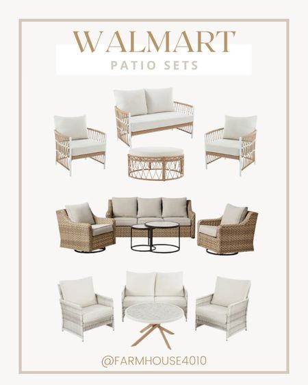 Walmart patio sets! Love these affordable patio seating areas and conversation sets. Perfect for decorating your patio, porch or deck! Follow for more outdoor decor ideas this spring! #walmartpartner @walmart 
5/22

#LTKSeasonal #LTKHome #LTKStyleTip