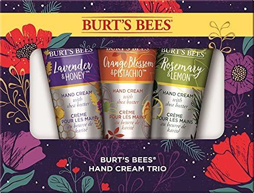 Burt’s Bees Holiday Gift, 3 Lotion Stocking Stuffer Products, Shea Butter Hand Cream Trio Set - Lave | Amazon (US)
