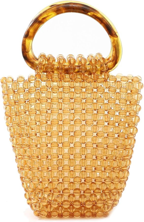 YUSHINY Women Colored Transparent Beaded Acrylic Handbag Handmade Evening Bags for Wedding Party | Amazon (US)