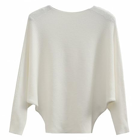 GABERLY Boat Neck Batwing Sleeves Dolman Knitted Sweaters and Pullovers Tops for Women | Amazon (US)
