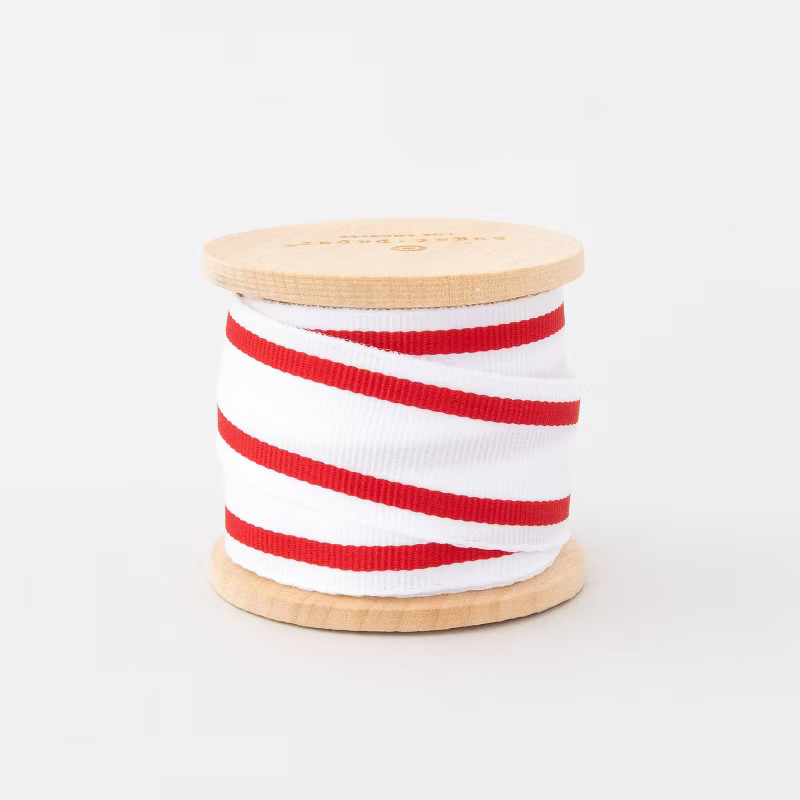 1" White with Red Grosgrain Ribbon 15ft - Sugar Paper™ + Target | Target